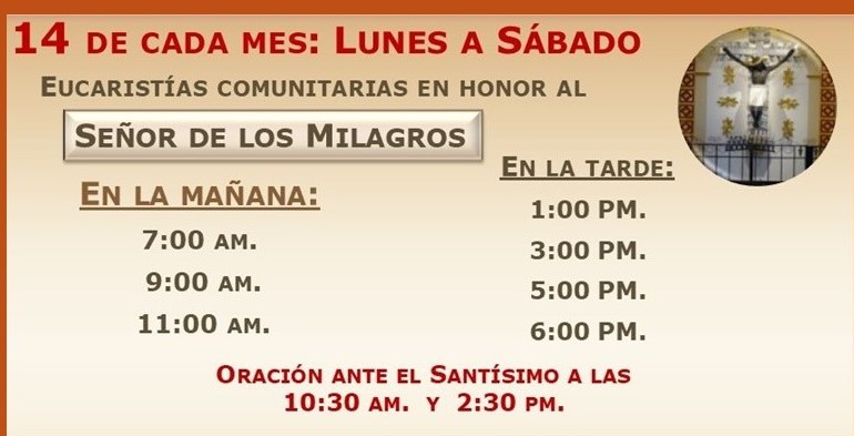 14 día del Señor de los Milagros.