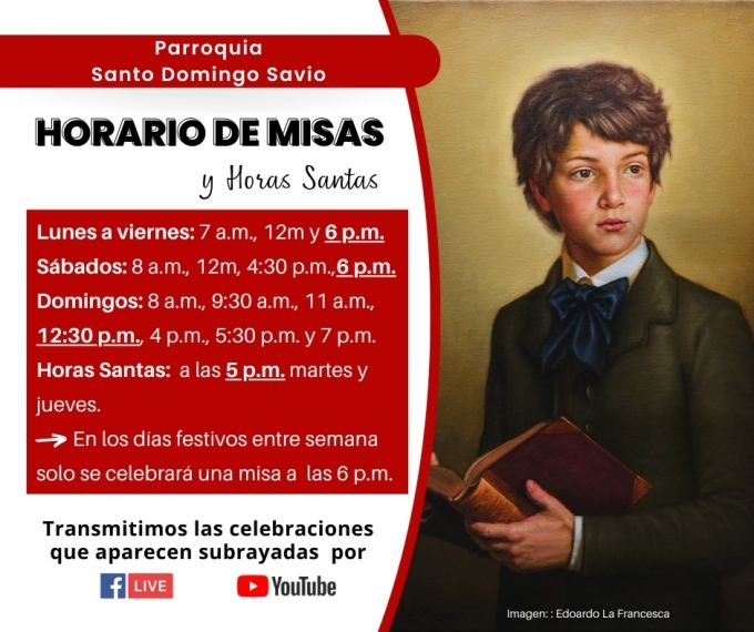 Horario Misas Santo Domingo Savio