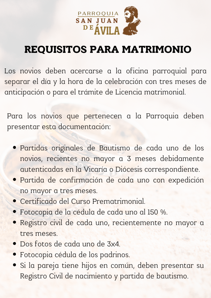 requisitos matrimonio